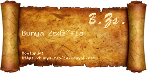 Bunya Zsófia névjegykártya